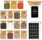 ComSaf 16Pcs Glass Spice Jars with Bamboo Lid, 6oz/180ml Airtight Round Spice Containers with 275 Black Lables, Empty Seasoning Jars for Spice Salt Sugar