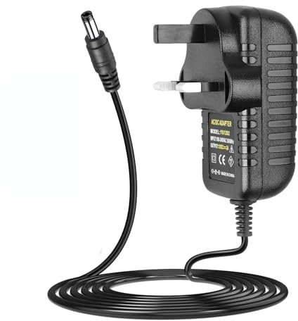 12V 2A Power Supply UK, 6.6FT Cord AC 100-240V to DC 12V 24W Adapter Universal Driver Transformer for LED Strip Lights/Router/DVR/NVR/IP/CCTV Camera
