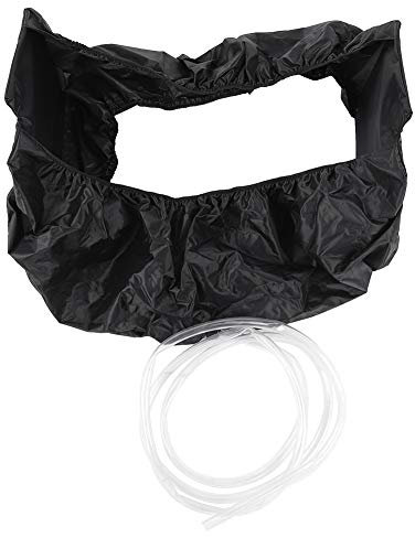 Pwshymi Sac de Nettoyage de Climatisation Noir, Sac de Protection de Lavage de Poussière étanche Fixé au Mur avec Tuyau d'eau