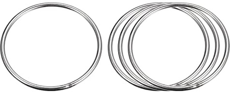 sourcing map 4 Stück O Ringe Edelstahl 304 Metallringe, 100 mm Außendurchm. 5 mm Dicke Geschweißter O-Ring für Befestigung Schrauben Haken Campinggürtel Hundeleinen Taschen Paracord Zubehör