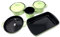 Riess 0508-031, Kochtopfset, Family Emailset 5teilig, GREEN, Farbe hellgrün, Fleischtopf mit Deckel 16cm, Kasserolle 20cm, Schnabeltopf 12cm, Bratpfanne 32x21cm, Eierpfanne 22 cm, 38x28x28 cm