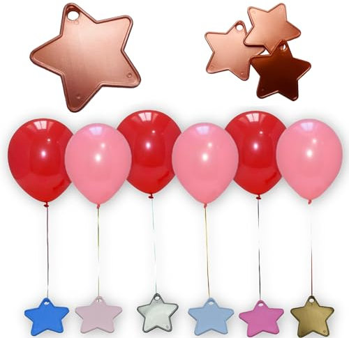 GODFATHER Star Shaped Balloon Weight Plastic Balloons Weights Reusable Helium Balloon Weights for Birthday, Baby Shower And Anniversary Celebration Decoration (Rose Gold, Pack of 10)