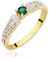 Damen Ring 585 14k Gold Gelbgold echt Smaragd Edelstein Diamanten Brillanten