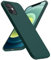 ACRONIX Liquid Silicone Case Compatible with iPhone 12/12 Pro 6.1 inch, 3 Layers Full Body Protective Covered Soft Gel Rubber Case Cover with Microfiber Lining-Olive Green
