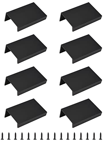 MOROBOR Schwarzer Mini-Fingerkantenzieher, 8 Stück Verdeckter Griff, Moderner Schubladengriff, Unsichtbare Schrankknöpfe Aus Rechtwinkliger Aluminiumlegierung Für Schrankbeschläge, Schubladen, 50 mm
