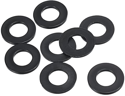 PATIKIL M12 Nylon Rondella Piatta, 8 Pezzi 12mm ID x 24mm OD x 2mm Spessore Guarnizione Distanziatrice di Tenuta per Rubinetto Tubo Acqua Tubo Dispositivo Fissaggio Bullone, Nero