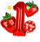WEIPUER 5 Stück Berry First Birthday Party Supplies 40 Zoll Rot Ein Ballon für Sweet One Birthday Party Dekorationen Erdbeerfolie Heliumballons Geburtstagsfeier für Mädchen
