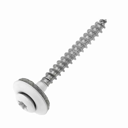 Viti in acciaio inox A2 con guarnizione EPDM 15 mm – 4,5 x 80 mm – bianco RAL 9010 TX20