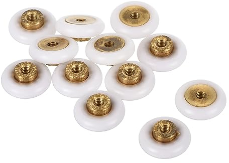 QUARKZMAN 18mm Dia. Coulissante Porte Poulie Roues x 12pcs Rouleau Assemblage pour Cuisine Fenêtre Armoire Paravent Porte Portail [Argent]