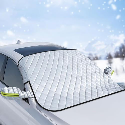 HUANGLG Frontscheibenabdeckung Winter, Windschutzscheibenabdeckung, Hochleistungs-Ultra-Dick Autoabdeckung Winter FüR Die Gegen Schnee, EIS, Frost, Staub, Sonne, für die Meisten Autos (156x127cm)