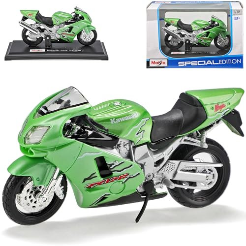 Generisch Kawasaki Zx-12r Zx-12 R GrÜn Mit Aufkleber Mit Sockel 1/18 Modellmotorrad Modell Motorrad