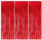SLEEKEE 3 Stück Quasten-Türvorhänge, 1 x 2 m Metallfolienvorhänge, Party-Dekorationshintergrund, hängende Glitzerbänder, geeignet für Feiern (rot)
