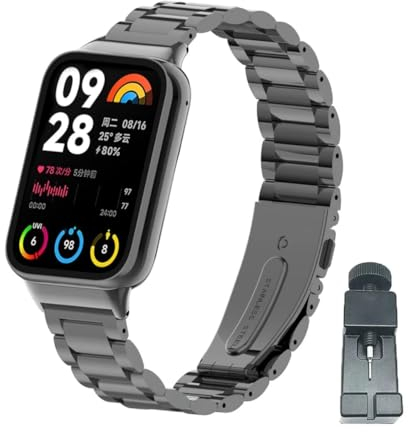nuosiweilang Armband Kompatibel Für Xiaomi Smart Band 8 Pro/9 Pro Edelstahl Metall Uhrenarmband Ersatzarmband Für Xiaomi Redmi Watch 5/4 Männer und Frauen