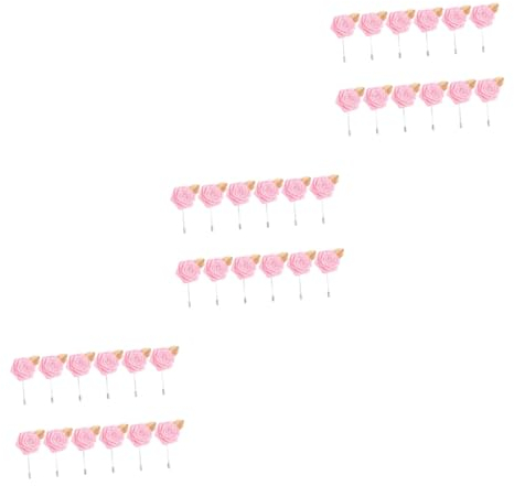 CALLARON 36pièces Broche De Costume Tissu Rose Décoration Élégante Pour Vêtements Accessoire Mode Pour Mariages Et Cérémonies Rose