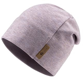 Sterntaler Beanie Mütze in Melange Optik mit dezentem Streifen - Erstlingsmütze mit angeschnittenen Ohrenklappen und Bindeband - Mädchen Babymütze, gefüttert mit Baummwollfleece - pastellviolett, 43