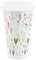 Spring Flowers Ceramic Travel Mug - Bright Wildflower Meadow Reusable Silicone Lid Double-Walled Insulated Hot/Cold Drinks Tea Coffee Gift Mug