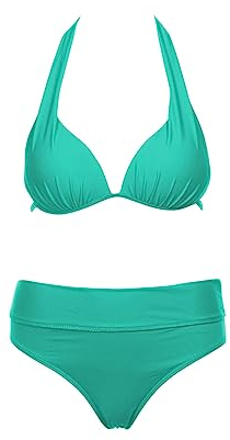 Golatcr Damen Bikini Set Sexy Bikini Brazilian Style Niedriger Taille String Triangel 2tlg Bikini Musselin Hose Damen String Tanga Damen Set Sexy BH Bikini Leder Bademode Damen Push Up