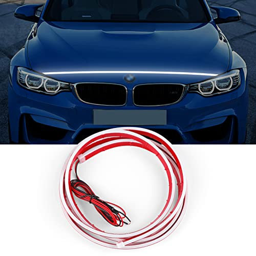 LED Auto Motorhaube Lichtstreifen für BMW 3er F30 2012-2018 Motorhaube Streifen Führung dekorative wasserdicht Tagfahrlicht Außen Dekoration Lichter Zubehör 1,3 Meter (Weißes Licht)