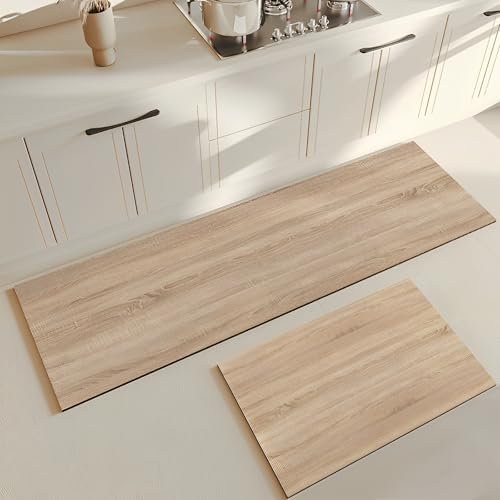 Hixingo Tapis Cuisine Antidérapant, Absorbant Diatomite Tapis de Cuisine, Tapis Cuisine Devant Evier, Lavable Tapis de Bain Tapis Vaisselle Tapis Douche, Design Moderne (45x180cm,Grain de Bois)