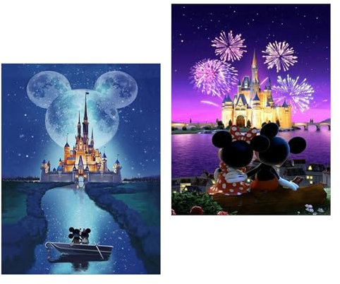 Diamond Painting Kinder Erwachsene, 2er Set Diamond Painting Mouse, 5D Diamant Painting Bilder, Diamant Malerei Painting Basteln für Mädchen Junge Erwachsene Geschenk, Haus Wand Deko (30x40cm)