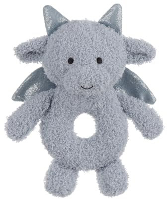 Apricot Lamb Blau Drachen Weiche Plüsch Rassel für Jungen und Mädchen, Plüsch gefüllte Tier Rassel Spielzeug für das Neugeborene, 0-3 Monate, 0-9 Monate und darüber, 17 cm