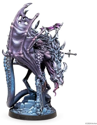 Dungeons & Lasers Wolfrake Dragon Miniature - 4.4 Tall Figure (113mm) with Scenic Base - 5E Compatible for DND and Tabletop RPG Games - Highly Detailed, Unassembled, Unpainted - for Ages 14 Years +