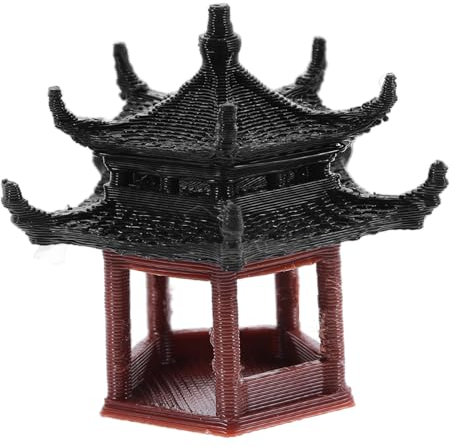 PRETYZOOM Decoración De Jardín Japonés con Peces Pequeño Acuario Pagoda Pabellón Chino Estatua De Paisaje 3 5 Cm Decoración Zen para El Hogar Y La Oficina