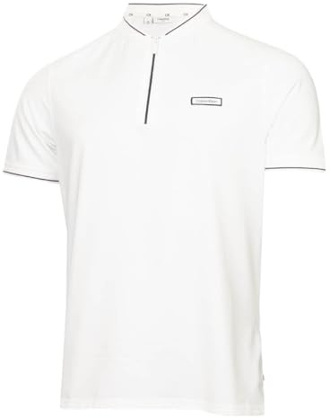 Calvin Klein Mens Denton Blade Collar Polo Shirt - White - M