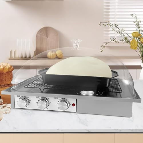 Lievitatore per impasto con riscaldamento, scatola per lievitazione del pane, umidità regolabile (60-100%) + temperatura (0~54°C) + temporizzazione (0-120 minuti), trasparente e visibile, per fare i