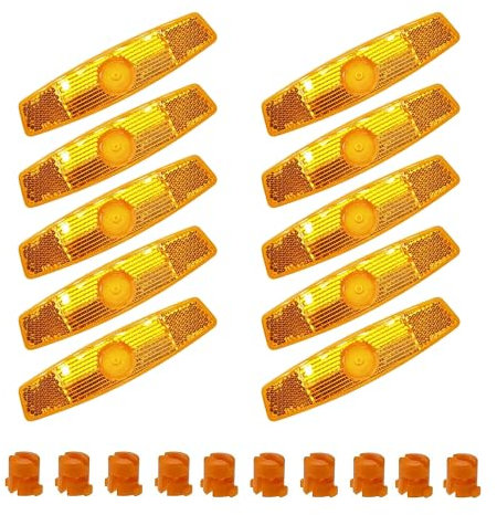Bamyli 10 Stück Speichenreflektoren Fahrrad Kinderwagen Reflektoren Speichenreflektoren Fahrrad Kinder Reflektorband Fahrrad Speichenreflektoren für Mountainbike, Rennrad, mit Schnalle(Gelb)