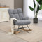 Aunekiv Schaukelstuhl, Stillsessel Schaukelsessel, Teddystoff Gepolsterter Schwingsessel Lesesessel Relaxstuhl Sessel mit Holzkufen, Armlehne, für Wohnzimmer, Schlafzimmer, Babyzimmer, Dunkelgrau