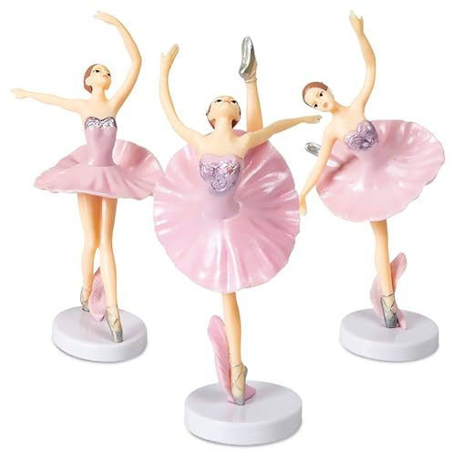 3pcs Ballet Girl Decoration, Ballet Dancer Statue Figures,Ballerina Ballet Girl Cake Topper Figures,for Decorating Cakes And Desserts,Wedding Party Birthday Cake Decoration