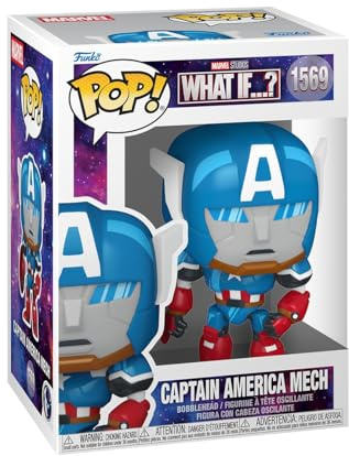 Funko POP! Marvel: What If - Captain America | Offizielles Superheroes Merch - Vinyl Sammelfigur als Regal Deko - Geschenkidee zum Geburtstag für Fans und Sammler