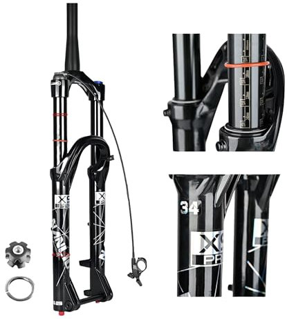 Federgabelpumpe 26/27,5/29 Zoll mtb Luftgabeln 1-1/2 Konische Fahrradgabeln Federweg 160mm 15*100mm Steckachse Scheibenbremse Vordergabel Zugstufeneinstellung Federgabel Steckachsversion(Tapered-remo