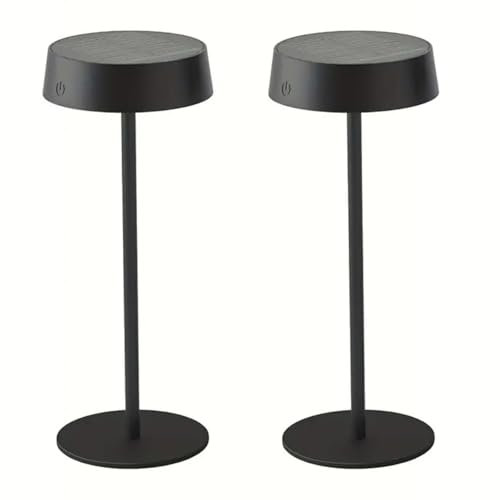 K2 STORE Set di 2 Lampada da Tavolo Solare Touch Senza Fili IP67 per Esterni e Interni, Ricarica Solare e USB-C, Lampada Portatile Impermeabile per Giardino, Terrazza, Scrivania