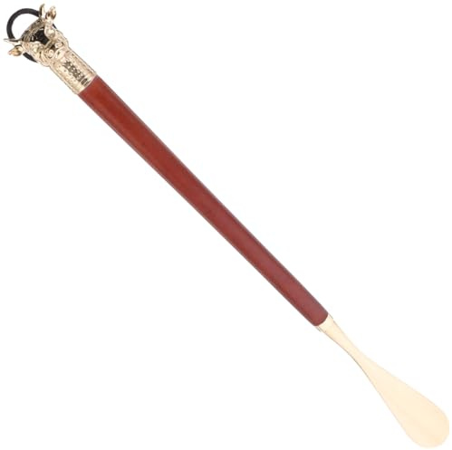 CONGARTENO Schuhlöffel Lang Mit Kuhkopf Design Aus Holz Und Metall Senioren Schuhanzieher Für Herren Und Damen Langer Griff Für Einfaches Schuhe Anziehen Ohne Bücken