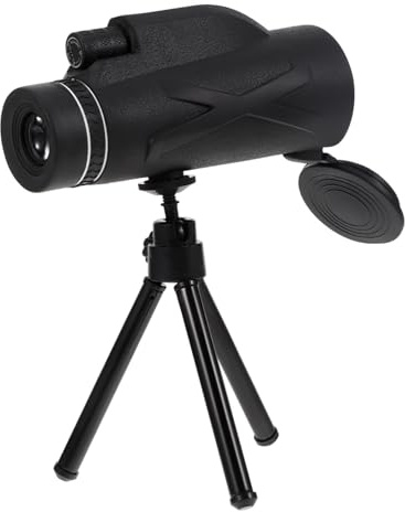 GALPADA Portable Monocular Telescope with Phone Clip and Aluminum Tripod Practical Zoom Night Vision Optical Lens for Outdoor Travel and Low Light Photography