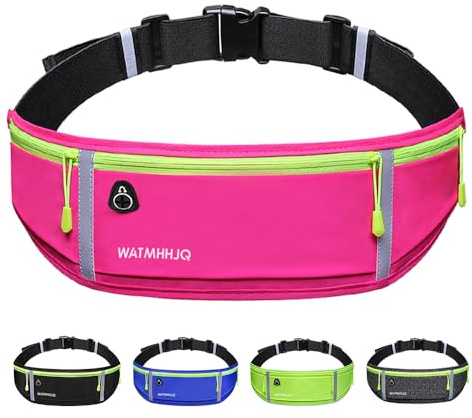 Marsupio da Corsa a 3 Tasche per Cellulare, per Uomo e Donna,Impermeabile, per Escursioni, Fitness, Viaggi, Corsa, Pocking, Accessori(Rosa)
