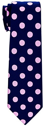 Retreez Cravate À pois de Polka Classique pour garçons 8-10 ans - Bleu marin et Rose