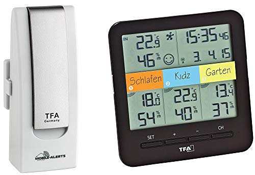 TFA Dostmann 31.4007.02 Weatherhub Starter-Set mit Klima@Home Funk-Thermo-Hygrometer, Mobile Klima- und Heimüberwachung (Weiss mit Batterien)