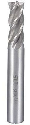 Sourcingmap 10mm Shank 9mm x 19mm Straight Flat Nose End Mill Cutter CNC Router Bits 4 Flute