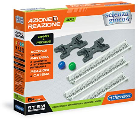 Clementoni - Aktion und Reaktion-Refill Basen + Lange Schienen, Mehrfarbig, 19102