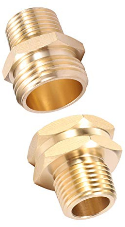 Garden Hose Adapter,3/4GHT Male x 1/2 NPT Male Connector with 3/4GHT Female x 1/2 NPT Male Connector,Brass Pipe to Garden Hose Fitting Connect (1/2 Couple)