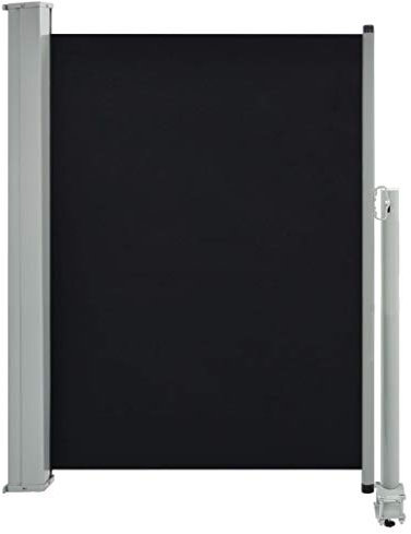 Festnight Tenda da Sole Laterale Retrattile Nera,Tenda Paravento,Tenda da Sole Balcone,Tenda Laterale,Tenda da Sole Avvolgibile 100 x 300 cm