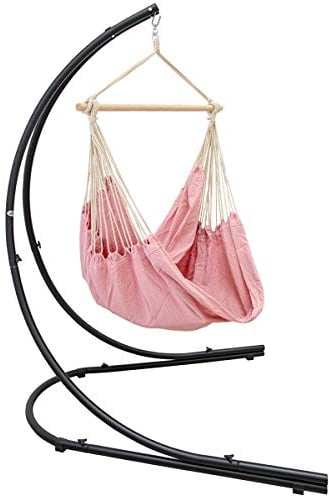 AMANKA XXL Fauteuil Suspendu Jardin avec Support - 210cm Support Hamac Chaise - 185x130cm Chaise Suspendue Exterieur - Support Chaise Suspendu - Fauteuil a Suspendre Fauteuil Relax Chaise d'Exterieur