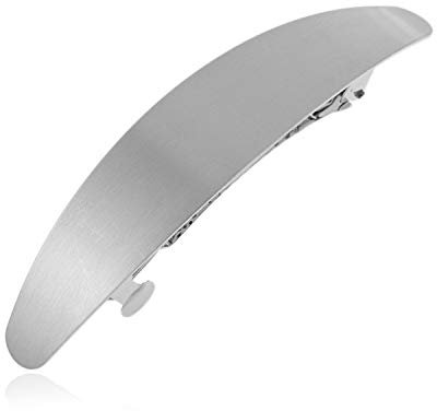PPX Starke große Haarspange Barrette, Barrette-Haarspange, Vintage-Stil, Metalllegierung, goldfarben, silberfarben für Damen und Mädchen (Silber)
