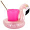 Oblique-Unique® Inflatable Drink Holder Drinking Holder Flamingo Unicorn Donut – Choice of Cup Holder Mini Pool Toy (Flamingo Rose Gold)
