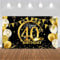 40. Geburtstag Dekoration Schwarz Gold, Extra Große Stoff Schild Poster zum 40. Jahrestag Foto Stand Hintergrund Banner, 40 Jahre Geburtstag Party Lieferung für Frau Mann