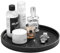 Luxspire Bandeja Redonda de Resina, 27 * 27 * 2.2cm Plato de Almacenamiento para Organización y Decoración de Cuarto de Baño, Hogar, Salón, Joyas, Sala de Estar - Negra