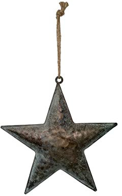 Deko Metall Stern Antik Kupfer ca. 19x18,5 cm mit Juteschnur Advent Weihnachten